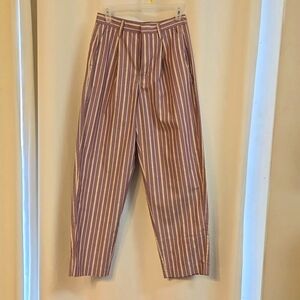 Madewell NWT  Striped trouser. Purple and cream